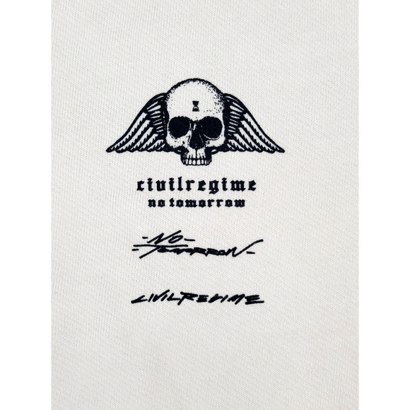 Civil Regime Flame Graphic Cropped Sweatshirt Size Large - Picture 3 of 6